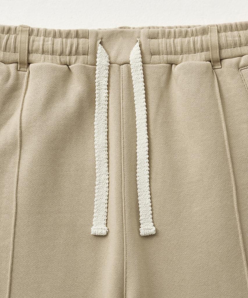 Seteo Cotton Elastic Waist Sweatpants Beige (Type A)
