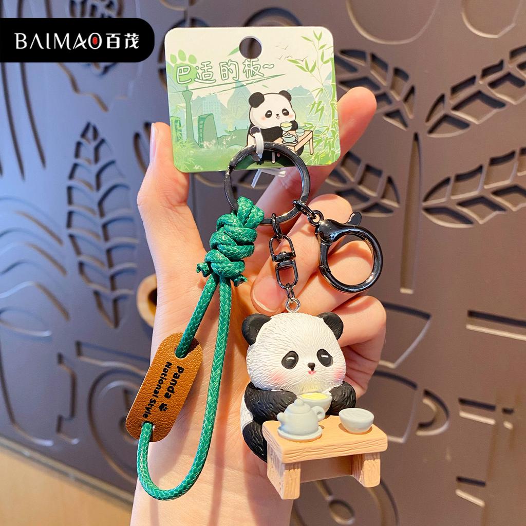 Originale Sichuan Wind Panda Serie Schlüsselanhänger weiblich niedliche Harzpuppe Schlüsselanhänger Schultaschenanhänger