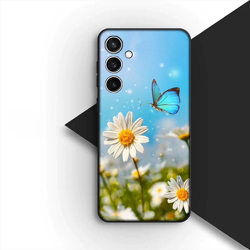 Phone Cover for Samsung Galaxy S25 S24 S23 FE Ultra Plus S7 Edge S25+ S23+ A56 5G Soft Case Sunflower Fresh Little Daisy Flower