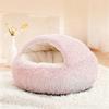 Non-Slip Shell-Shaped Cat Bed Semi-Enclosed Winter Cat Bed Cat Sleeping Nest  Cold Weather