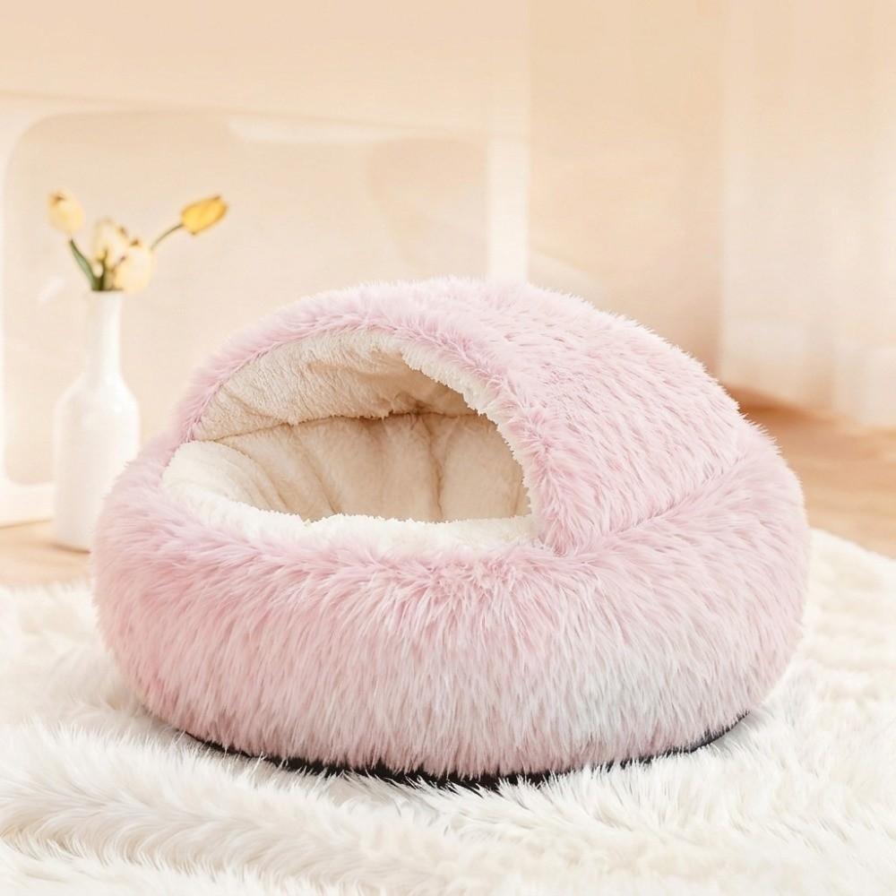 Non-Slip Shell-Shaped Cat Bed Semi-Enclosed Winter Cat Bed Cat Sleeping Nest Cold Weather