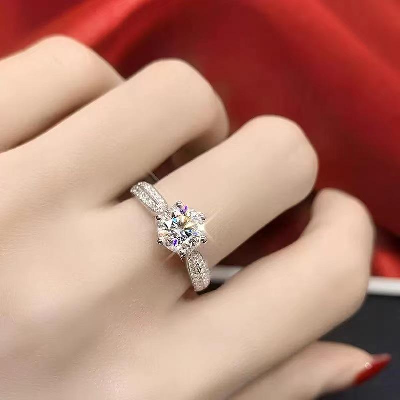 New 925 Sterling Silver Ring High Quality Adjustable Size Engagement Ring for Women Wedding Ring Party Fashion Nice Jewelry Gift