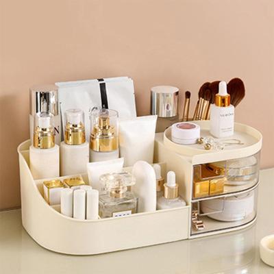 Cutie de depozitare cosmetică cu sertar, Cutie de depozitare pe blat pentru produse de îngrijire a pielii, Organizator de birou pentru rujuri, pensule, pensule de machiaj