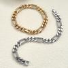 18K Gold Plated Iced Out Cuban Link Bracelet for Men Stainless Steel Hip Hop Luxury Party Fashion Jewelry