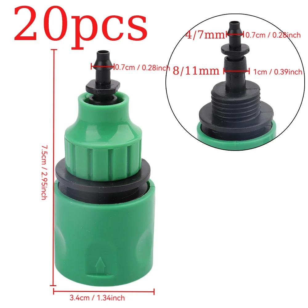 1/5/10/20Pcs 4/7mm-8/11mm Plastic Garden Water Hose Quick Connector Irrigation Adapter Connector Drip Irrigation Tools