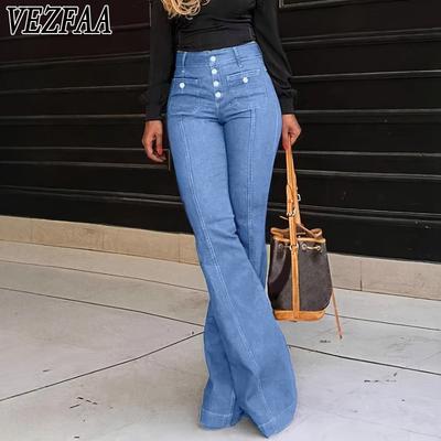 Pantaloni e capris a vita alta con stampa tinta unita casual alla moda da donna