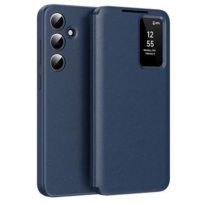 Custodia a Flip Samsung Galaxy A55 5G - Blu, Smart View Wallet con Scomparto per Carte