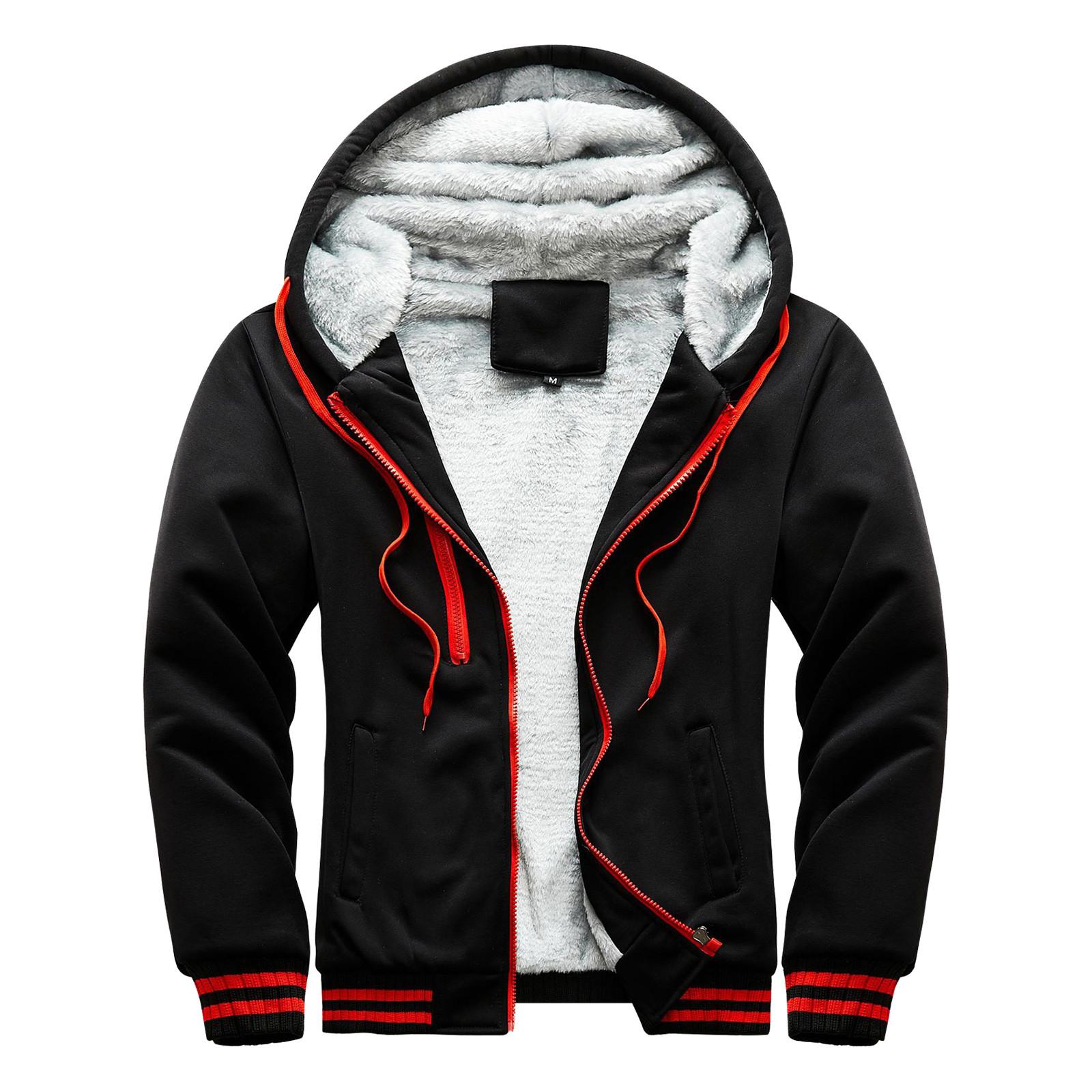 

Мужская толстовка с капюшоном, зимняя теплая куртка на молнии с ворсинками, верхняя одежда, пальто XXXXXL чёрный