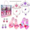 Dress Up Toy Girl Glass Slipper Necklace Earrings Toy Jewelry Set Gift Box, As Birthday, Halloween, Chrismas Gift