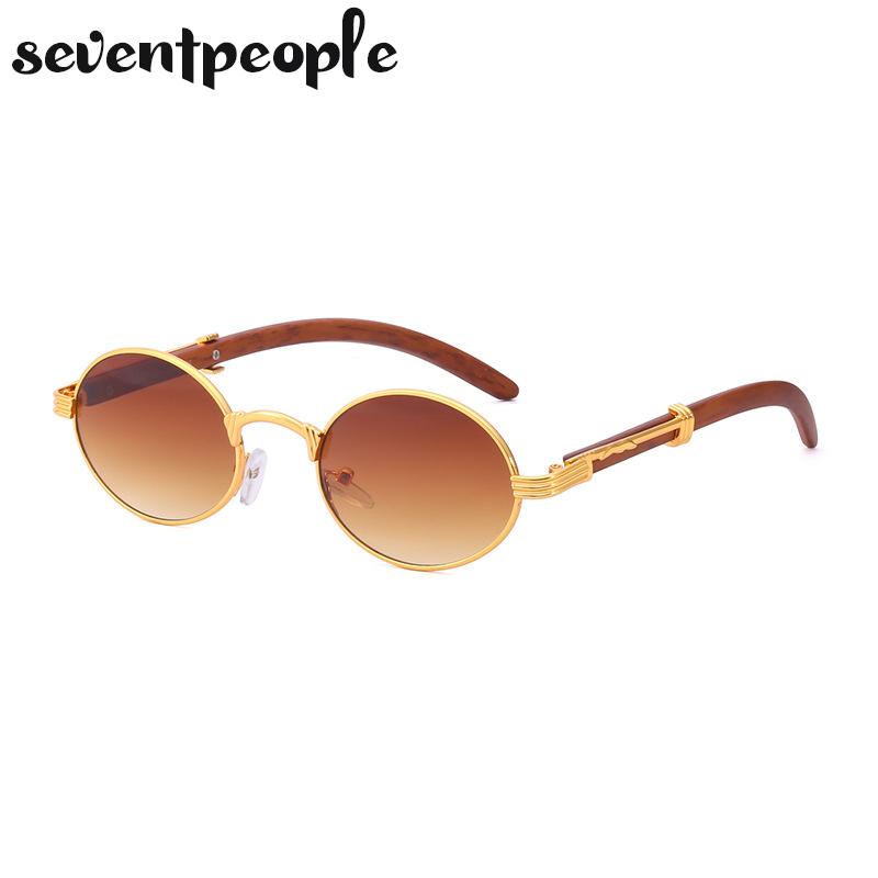 Vintage Oval Sunglasses Women  Luxury Brand Designer Punk Round Sun Glasses For Men Small Frame Anti Blue Light Eyeglasses