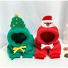 Christmas Pet hoodie Dog hooded Sweatshirt Suitable for Cats and Small Dogs Warm Christmas tree Santa Claus
