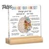 Wooden Base Table Ornament Motivational Mental Health Desktop Decoration, Acrylic Sign with Stand, Inspirational Desk Office Decor, for Therapy