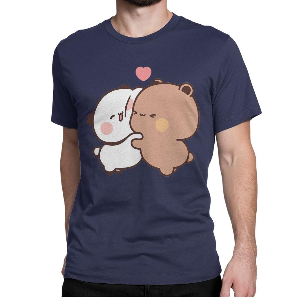 Men Women T-Shirts Bubu Dudu Hug Love Funny 100% Cotton Tee Shirt Short Sleeve Panda Bear T Shirts Tops Birthday Present