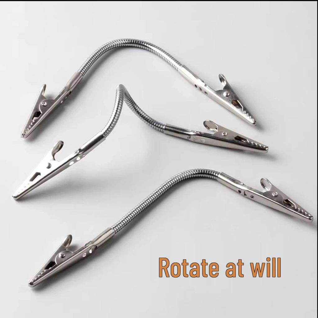 Dual-Headed Mosquito Coil & Office Label Clip with Adjustable Alligator Design