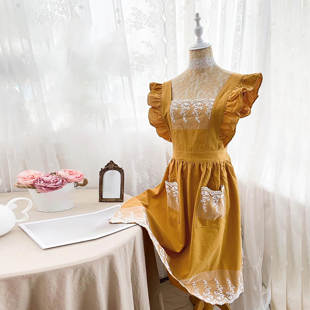 Women's Baking Apron Women's Ruffles And Roses Apron For Baking, Cooking & Crafts For Women's