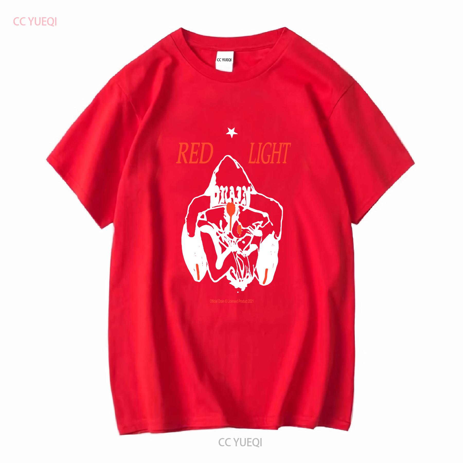 Drain Gang Bladee Red Light T shirt Music Band HL7565 vintage Washed Unisex Stylish Breathable designer clothes Soft Stretched S