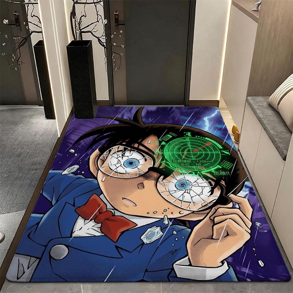 Detective Conan Mystery Adventure Theme Rug Absorbent Nonslip Carpet For Living Room Coffee Table Home Party Decor Gift For Friends
