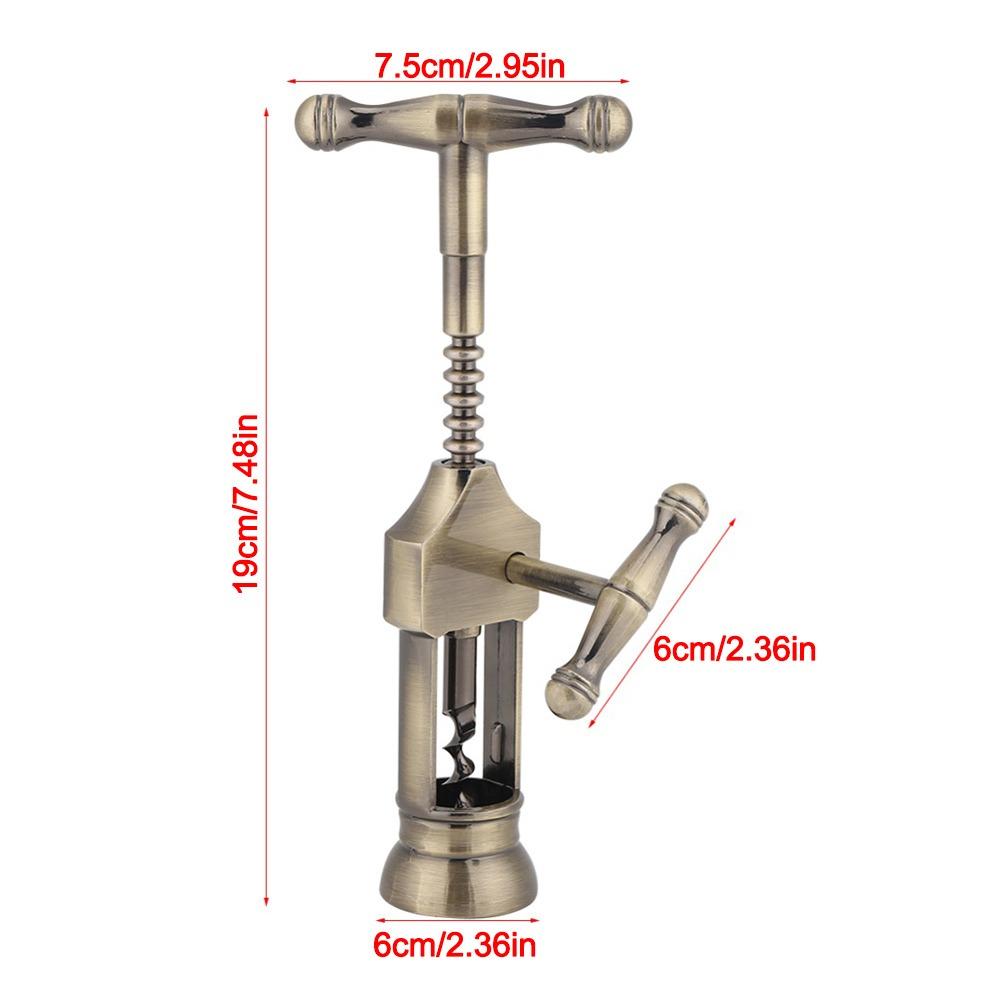 

Comfortable Handle Portable Wine Bottle Opener Zinc Alloy Corkscrew Vintage Cork Puller Waiter