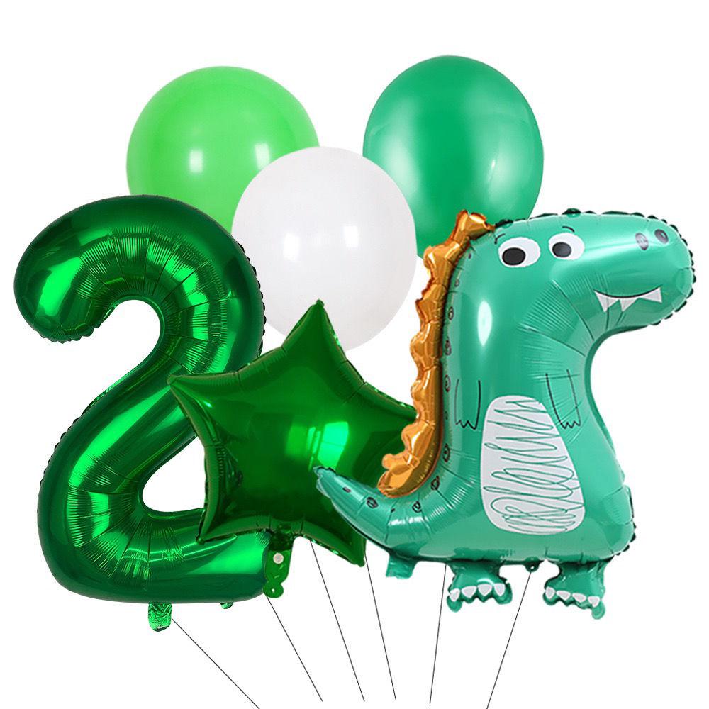 Crown Green Dinosaur Balloon Set for Children's Birthday Party Scene Decoration and Arrangement