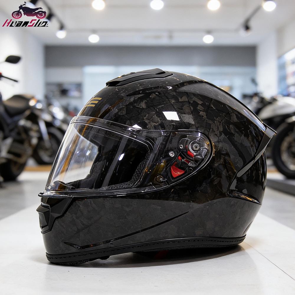 Carbon Fiber Full Face Motorcycle Helmet for Men - Racing, Karting, Scooter Use