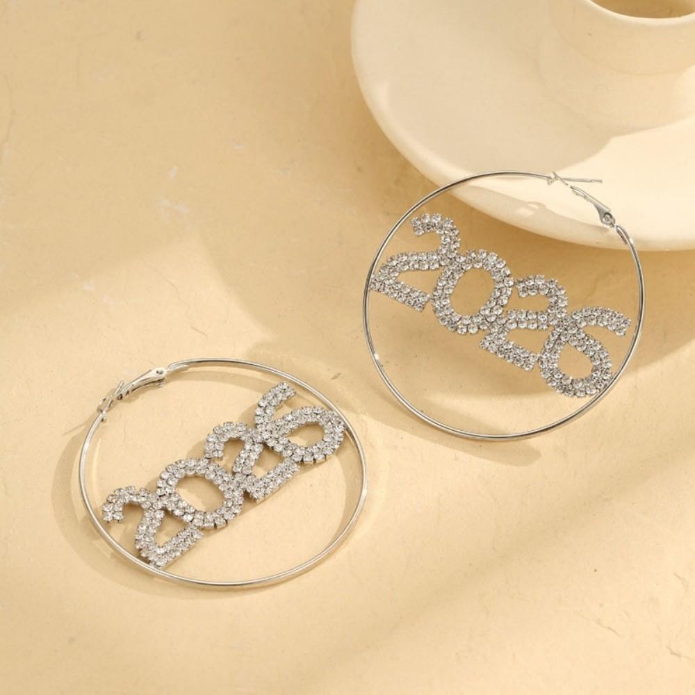 Exaggerated 2026 Jewelry Suit Aesthetic 2026 Necklace Trendy Happy New Year Earrings  Girls