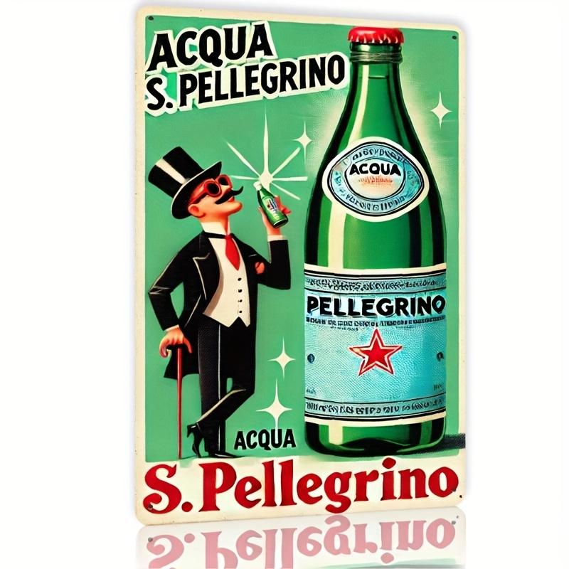

Italian Acqua S Pelligrino Metal Sign Retro Wall Art for Bars Cafes Beach Villas Backyard Farmhouses Tin Decor Metal 20x30cm（7.8x11.8inch）