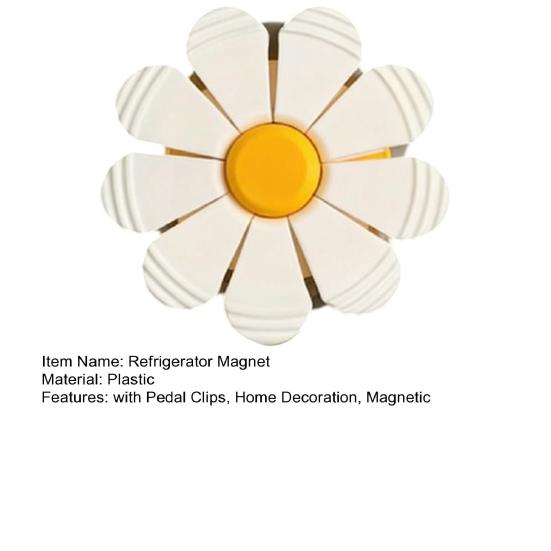 1/3Pcs Flower Refrigerator Magnet with Pedal Clips Detachable Food Bag Sealing Clamp Fridge Magnet Home Kitchen Cabinet Locker Decoration
