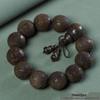Dark Wood 2.0 Personalized Ethnic Style Buddhist Prayer Beads Bracelet for Men and Women with Carved Lettering