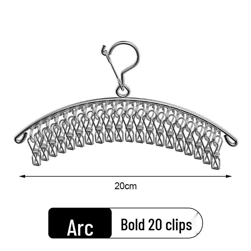Séchoir à chaussettes et vêtements en acier inoxydable résistant au vent avec pinces