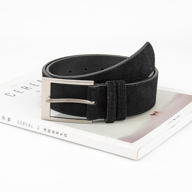 High-end Suede Maillard Wear Wide Belt Women's Niche Decorative Dress Belt Korean Style Genuine Leather Belt