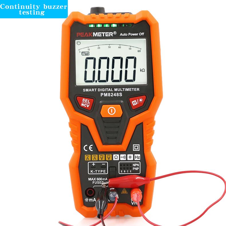 PEAKMETER PM8248S Intelligent Digital Multimeter with Auto-Ranging, High-Precision Capacitance Meter