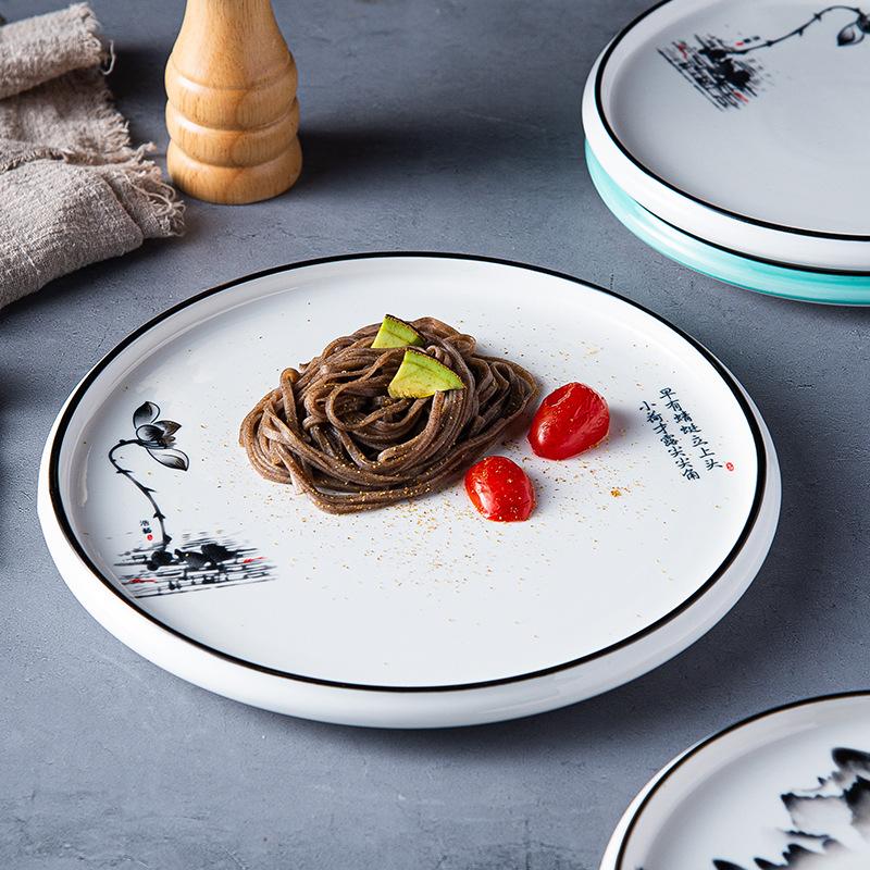 Ceramic Plates, Vegetable Plates, Flat Plates, Steak Plates, Restaurant Hotel Tableware, Shallow Plates, Round Plates, Dim Sum Plates, New Chinese Des