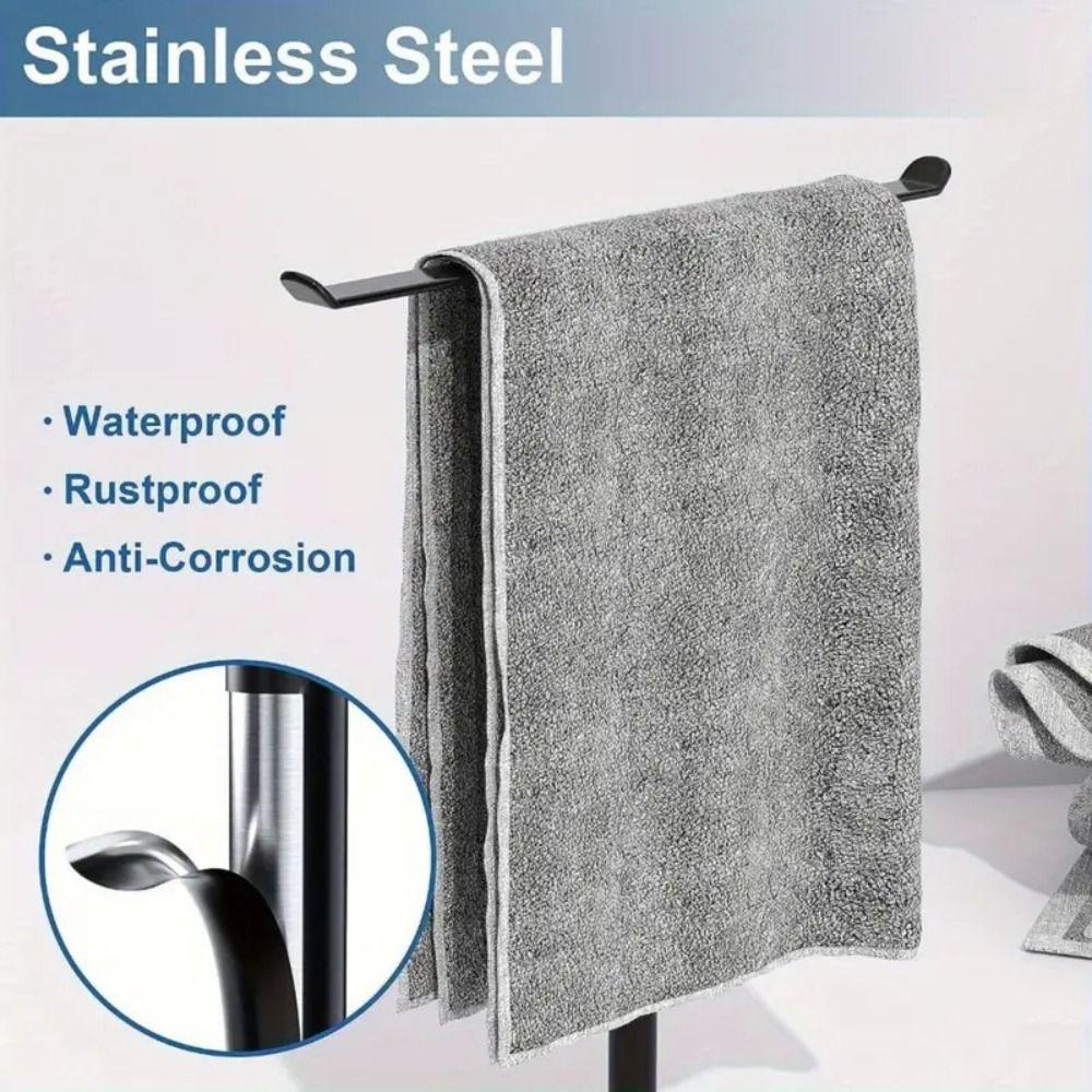 Modern Style Bath Towel Stand T-Shape Towel Bar Rack Bathroom Towel Hanger  Laundry Room