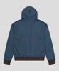 Slow Record House Striped Knit Zip-Up Hoodie_Blue