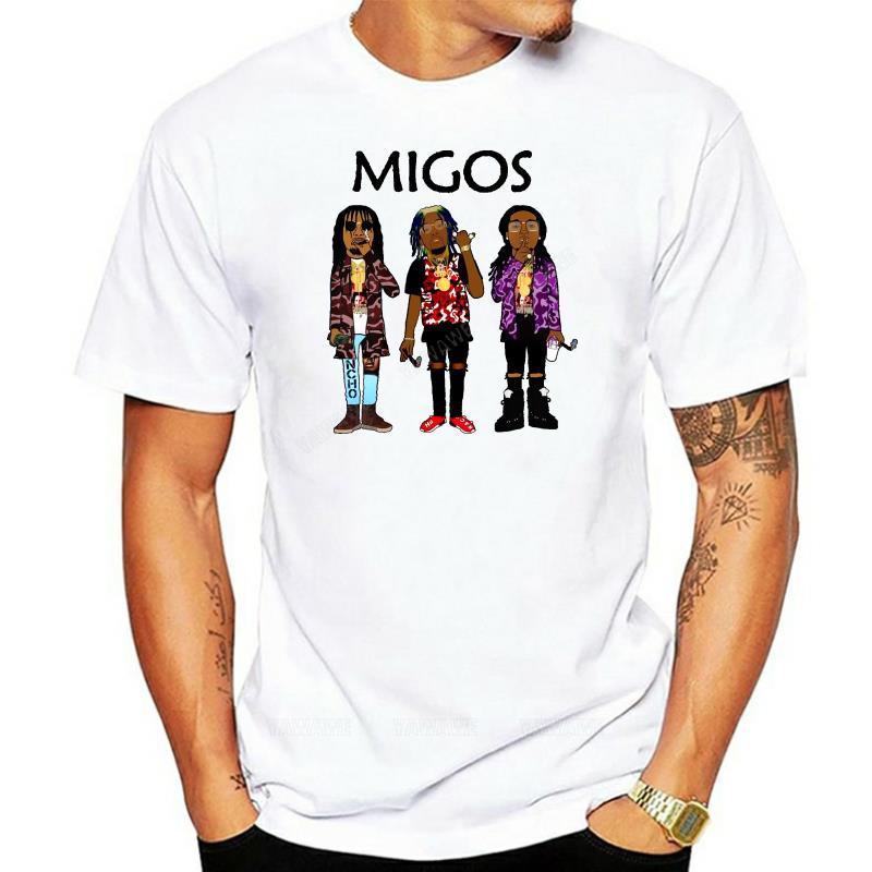 

summer Oneck tshirts New Arrival Man Migos T Shirt Popular Hip Hop Streetwear Soft TeeShirt casual brand tee shirt cotton top S