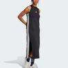 Adidas Essentials 3-Stripes Sportswear Long Racerback Dress Women Dress Black White JE1208