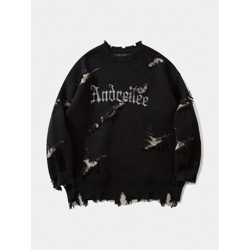 Oversized Streetwear Knit Sweater With 3D