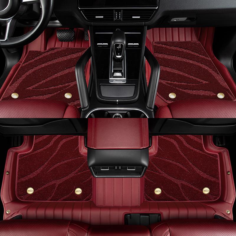 Mercedes-Benz C-Class, E-Class, S-Class Genuine Leather Non-Slip Floor Mats - Custom Full Coverage Pure Cowhide.