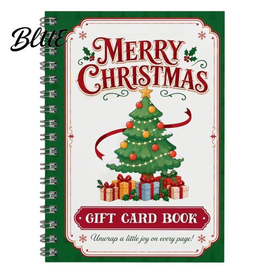 Christmas Money Presenter Gift Card Book 14 Pages DIY Booklet Spiral-Bound Merry Holiday Memory Book College Survival Kit Greeting for Adults Kids