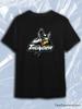 TeeSensation Black Crew Neck Short Sleeve T-Shirt with Mon Valley Thunder Viking Hockey Mascot Logo