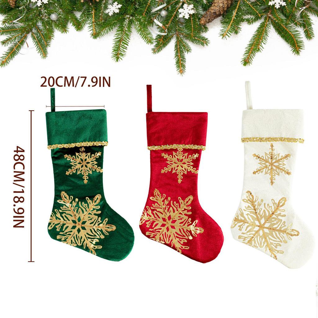 Velvet Christmas Stockings with Hot Stamping Gift Bags Ornaments