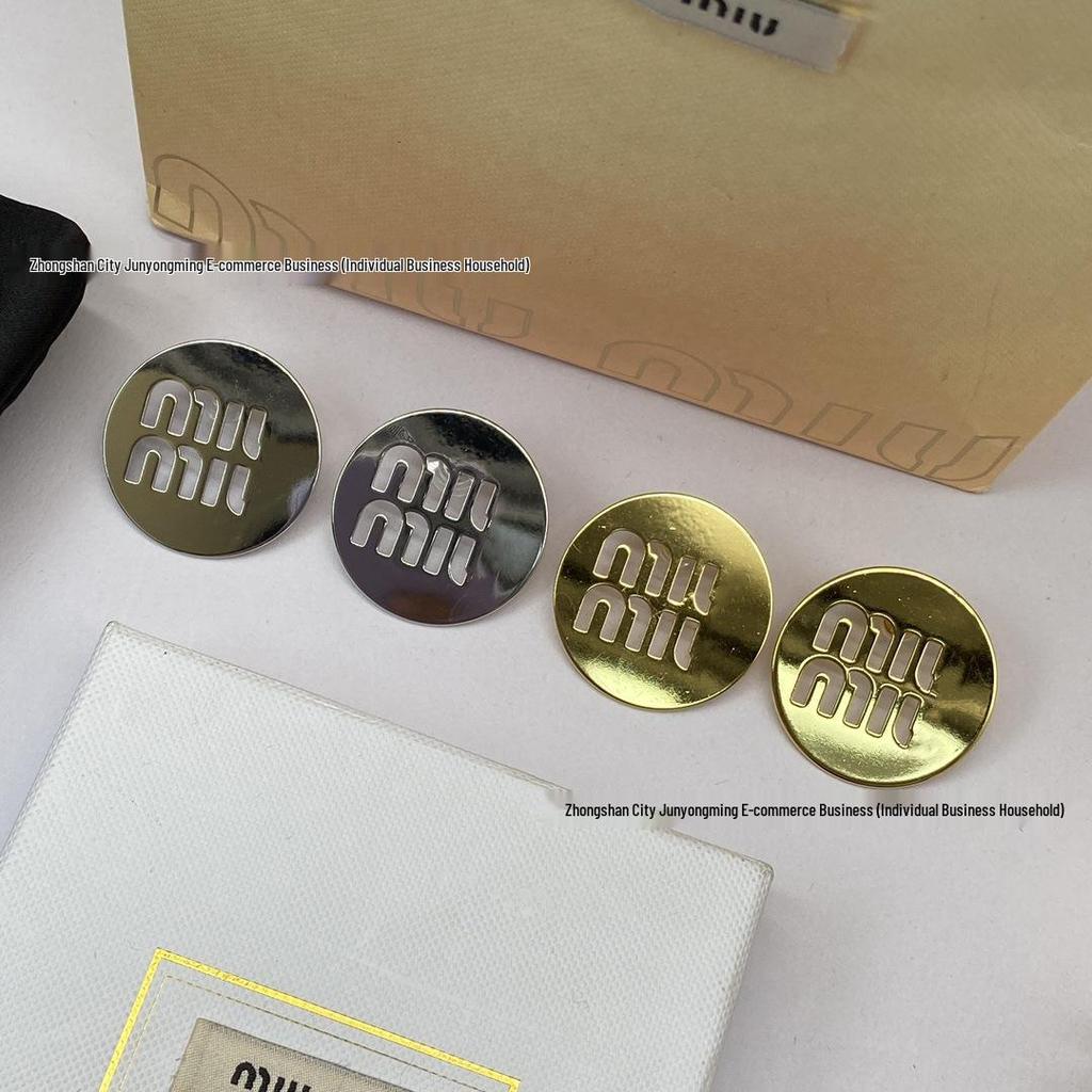 Miu's Double Row Round Cake Stud Earrings for Women - Sweet Style