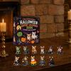 Halloween Advent Calendar Dog Cat Calendar, 24-Day Acrylic Figure Countdown Set Holiday Box with Witch Pumpkin Ghost Outfits, Collectible Desk Display