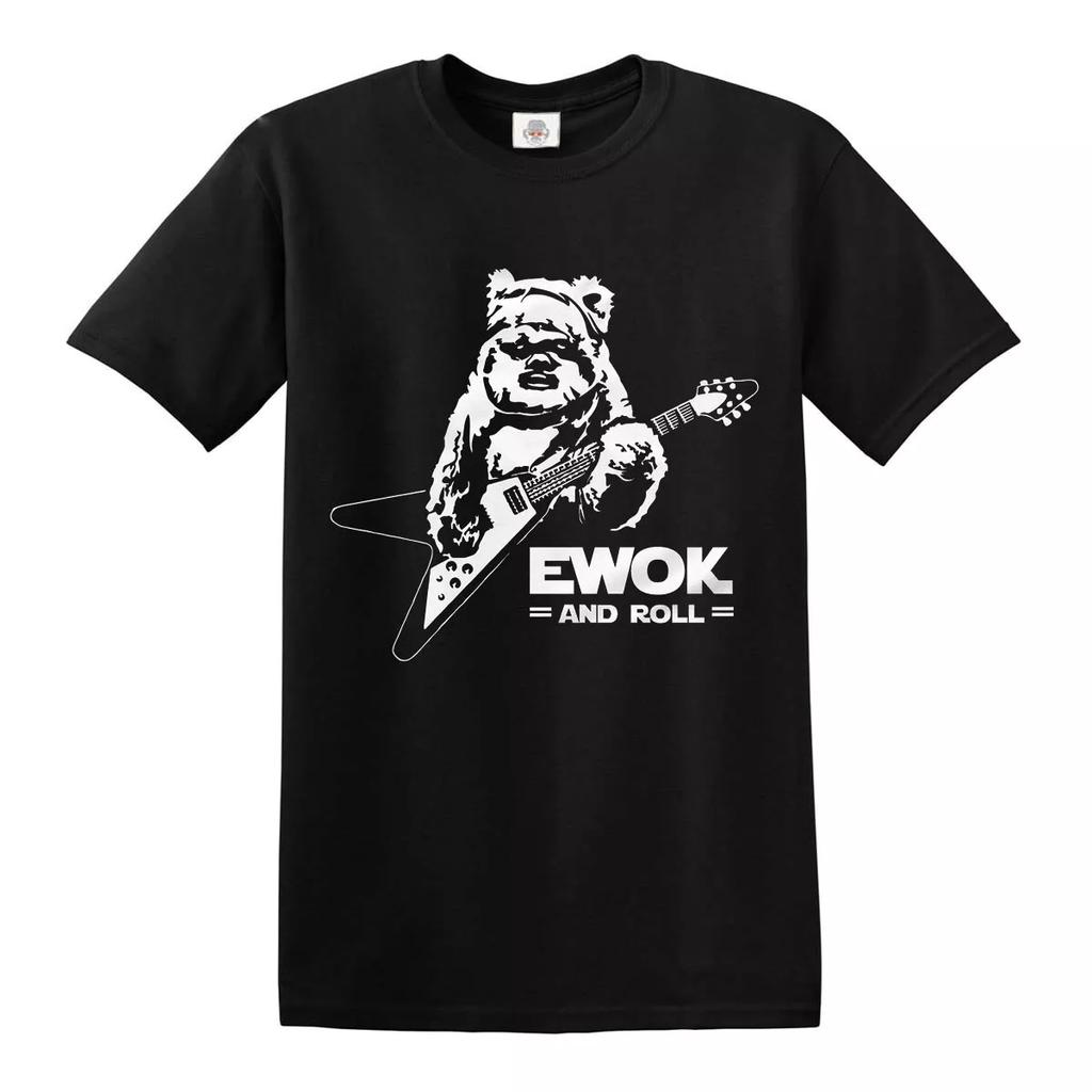 Ewok And Roll Gitarren T-Shirt Lustiger Rockmusik Witz Unanständig Neuheit Geschenk Oberteil T-Shirt