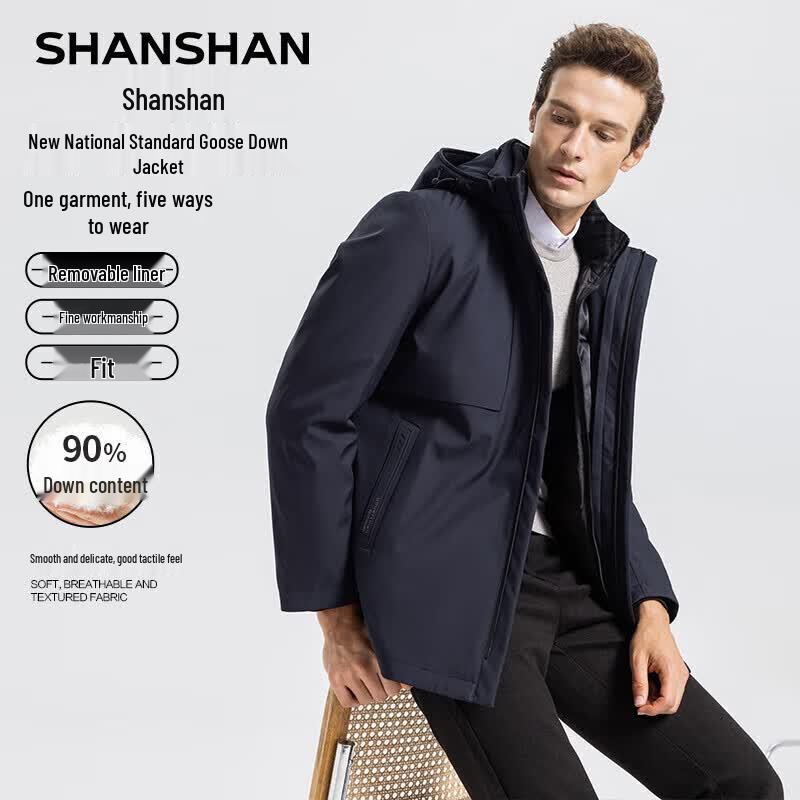 Shanshan Men's 3-in-1 Detachable Goose Down Parka