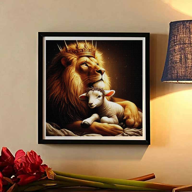 New Arrival 5D DIY Full Circle Diamond Painting "Lion" Embroidery Cross Stitch Home Decor Gift
