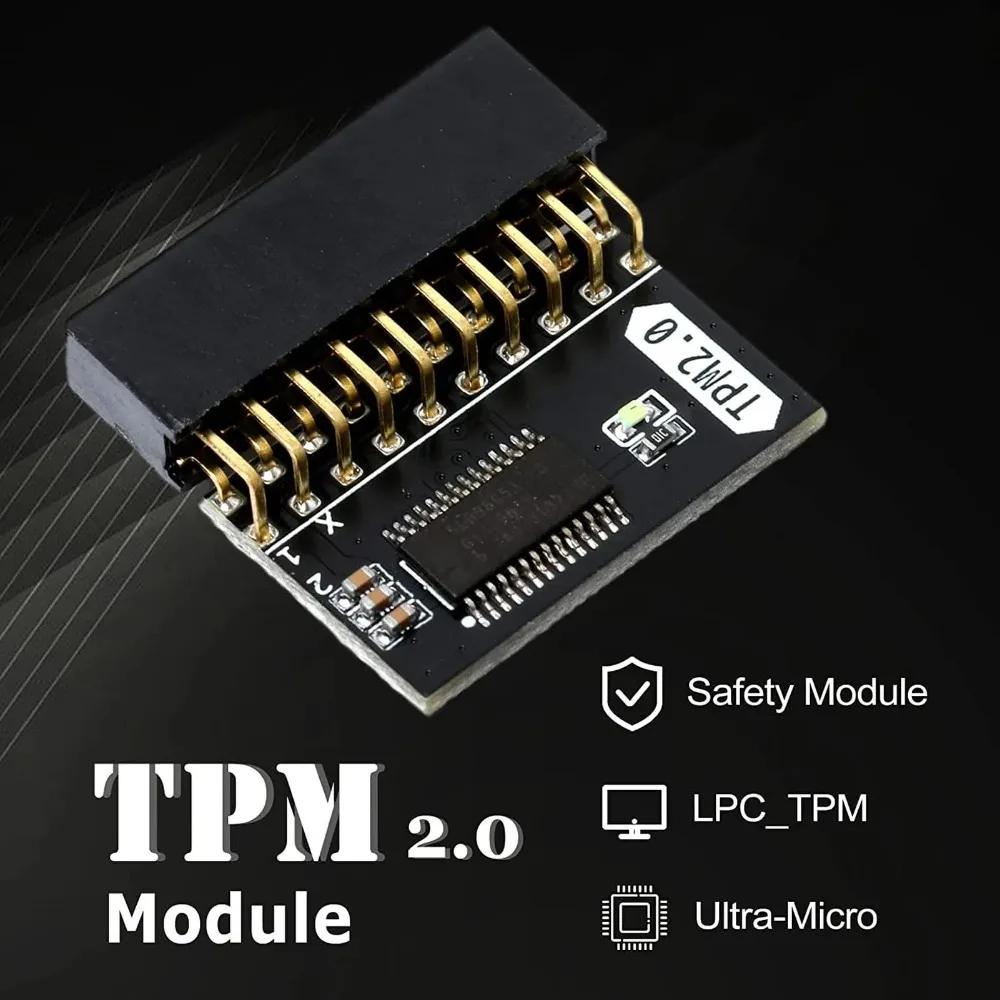 TPM 2.0 Security Module for ASUS/Gigabyte (20-Pin) - Win11 Compatible Encryption & Protection PCB Replacement