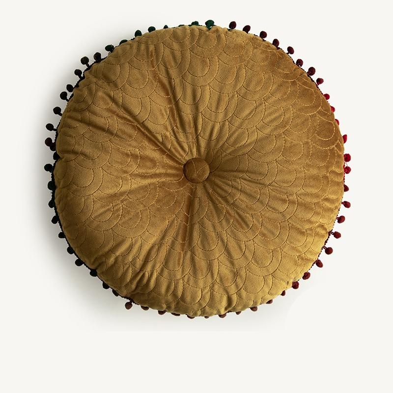 

Nordic Dutch Velvet Cushion Multi-scenario Application Home Living Room Floor Office Chair Quilting Cushions Tassel Decorat Anti Slip Strap Fart Pads 40*40cm 1pcs