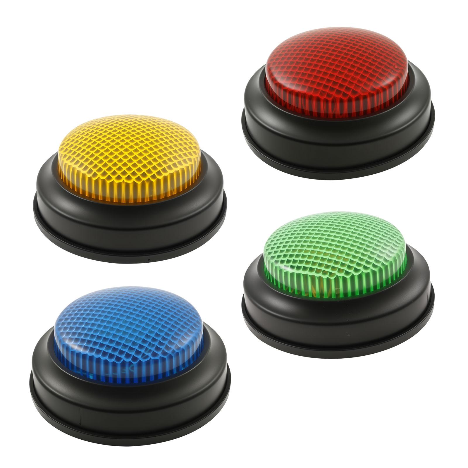4 Pcs Answer Buzzers Game Show Buzzer Buttons Interactive Family Feud Buzzer with Lights and Sound for Party Game Show Classroom