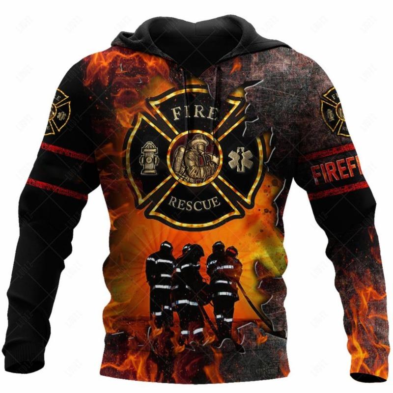 

Толстовки с капюшоном Firefighter, мужские толстовки с 3D-принтом, осенние уличные дизайнерские толстовки с длинными рукавами для мужчин 3XL
